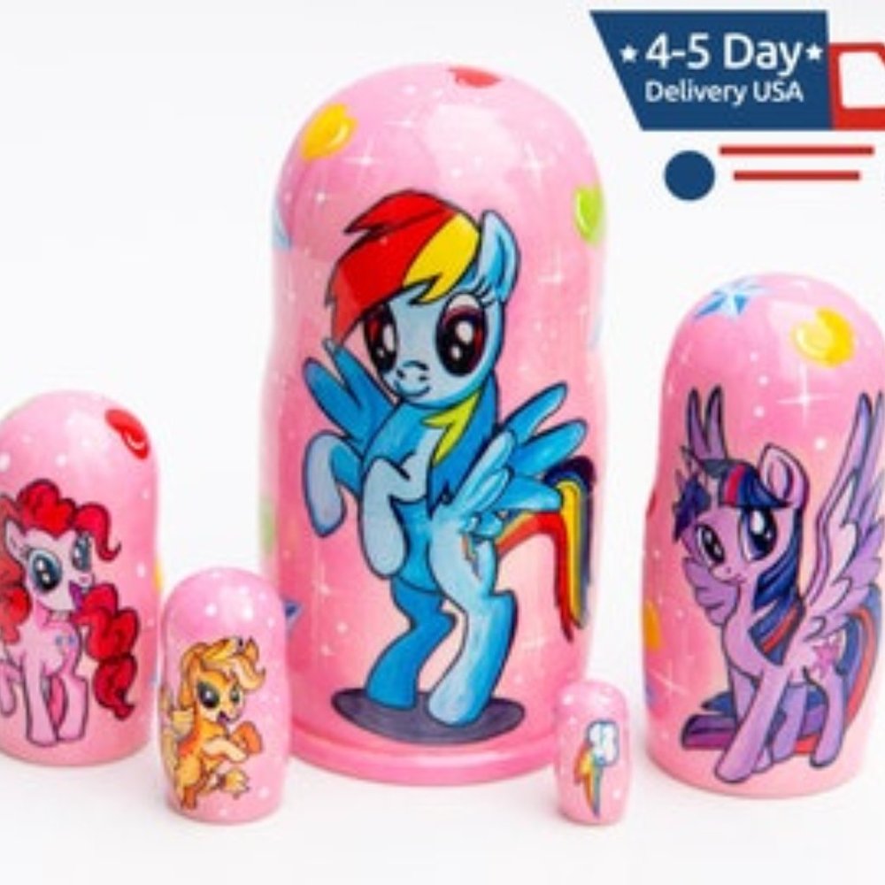 Ukraine Nesting Dolls 4", Wooden baby toys, Kids Room Deco